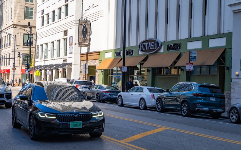 cars parked on the street in the neighborhood