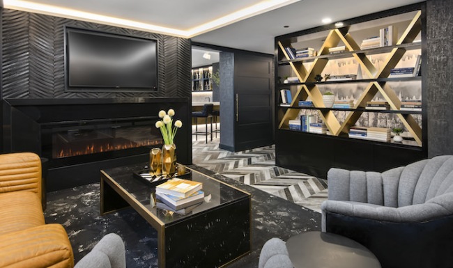 Spacious well lit lounge with large open area and ample seating